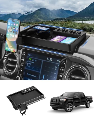 Phone Holder Mount for Toyota Tacoma 2016 (Auto-Look+Organizer / Toyota Tacoma 16-23 with GoPro Mount)