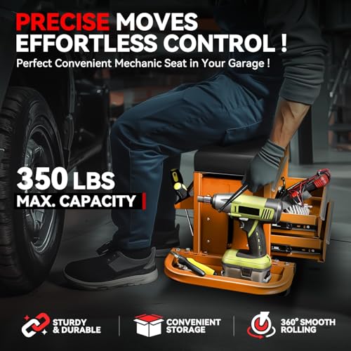 Mechanic Rolling Seat (Orange)