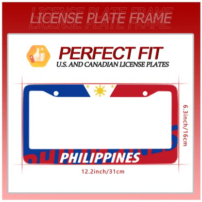 Philippine Flag Stainless Steel License Plate Frame Fits US Standard (Philippine Flag)
