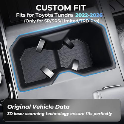 Cup Holder Inserts for Toyota Tundra 2026 2025 2024 2023 2022 (Cup Holder for 2022-2026 Tundra)