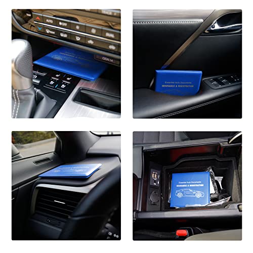 Car Registration and Insurance Card Holder (Leather Blue)