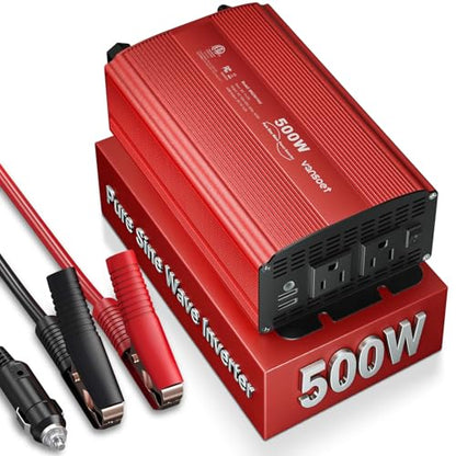 500W Pure Sine Wave Power Inverter (Red)