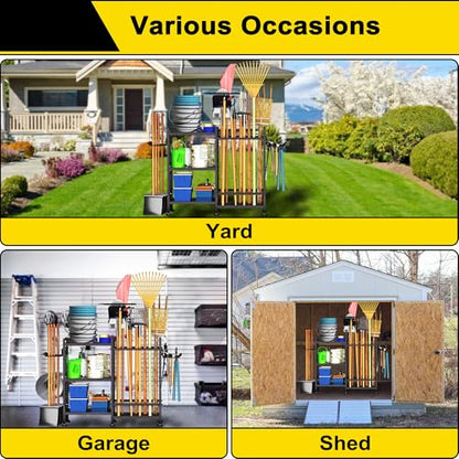 6 Tier Garden Tool Organizer (33.6x 12.8 x 30.3 / Black)