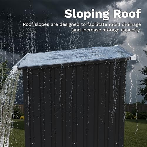 3x3 FT Outdoor Storage Shed (Black / 3x3 FT)
