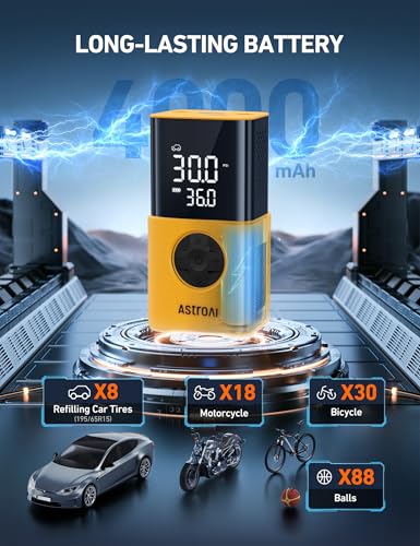 L7S Tire Inflator Portable Air Compressor Cordless with Digital Pressure Gauge (Yellow)