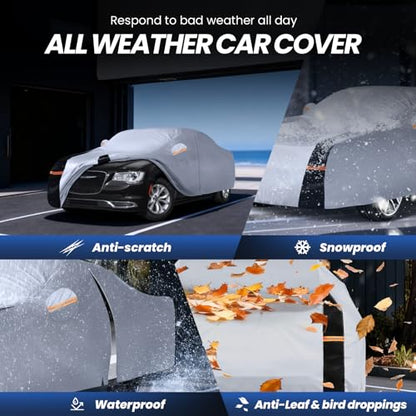 Multi Layer Car Cover Custom Fit for Chrysler 300 (W.Custom Fit Chrysler 300 / White Car Cover)