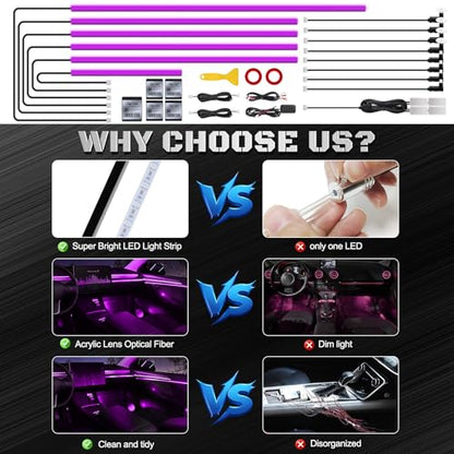 RGB Acrylic Interior Car LED Strip Light with Wireless APP (RGB Color 18 in 1)