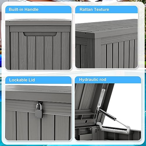 200 Gallon Lockable Resin Deck Box (Gray / 200 gallons)