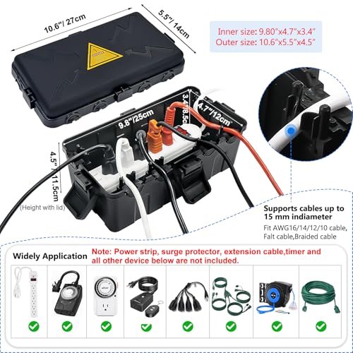 Medium Outdoor Electrical Box (Medium / Black)