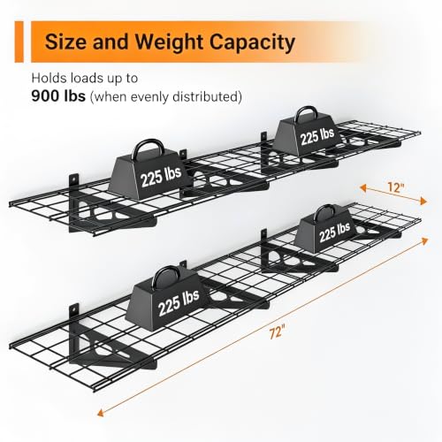Garage Shelving (Black / 2 pack-1x6 ft)