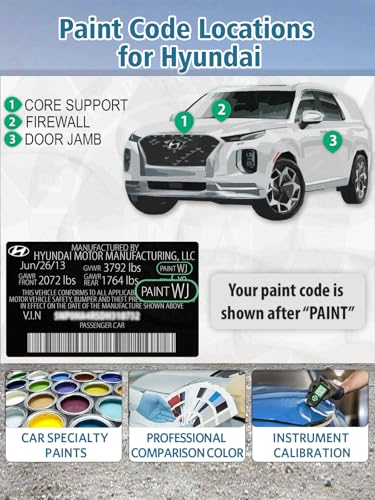 W6H Serenity White Pearl Touch Up Paint for Hyundai Color Exact Match (W6H Serenity White Pearl)