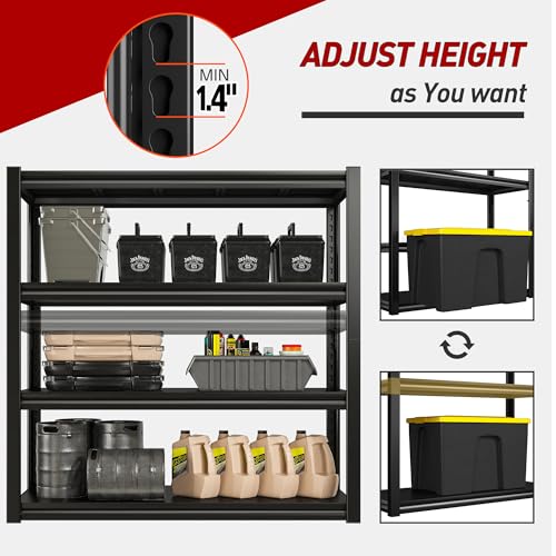 40" W Storage Shelving with Steel Panels for Garage Basement Shed