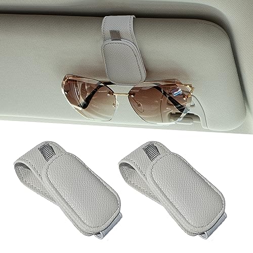 2 Packs Magnetic Sunglass Holder for Car Visor (Grey / 2pcs)
