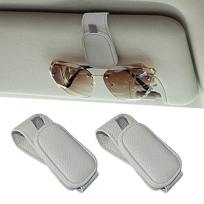 2 Packs Magnetic Sunglass Holder for Car Visor (Grey / 2pcs)