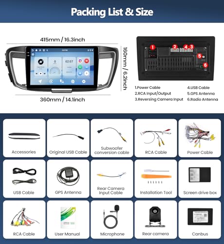 4G+64G Car Radio for Honda Accord 9th 2016 2017