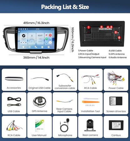 4G+64G Car Radio for Honda Accord 9th 2016 2017