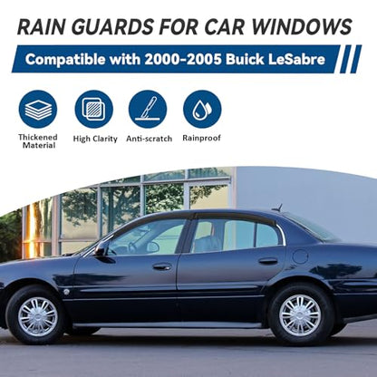 4pcs Window Visors Rain Guards for 2000 (2000-2005 LeSabre)