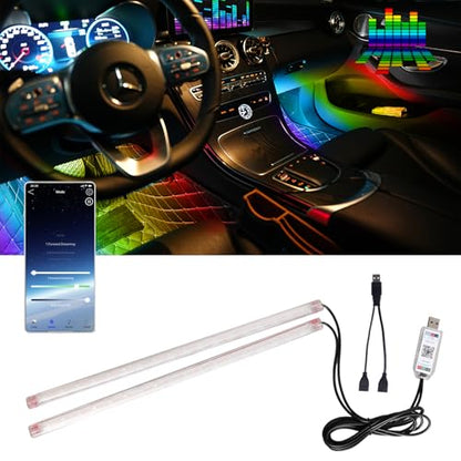 Upgrade Smart USB Dream Color Interior Car LED Strip Light with App Control (RGB Dreamcolor / 36LED,2strips)