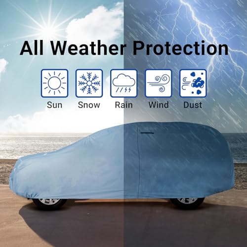 SUV Car Cover All Weather for 1966 (55. Bronco without Spare Tire 1966-1977 / Gray / Black (Stripe))