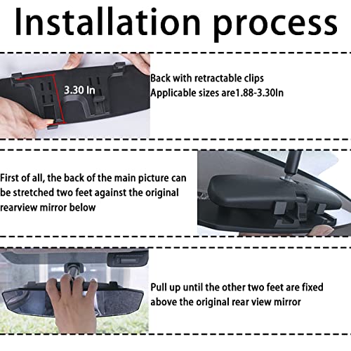 12 Inch Panoramic Car Rearview Mirror (Irregular White)
