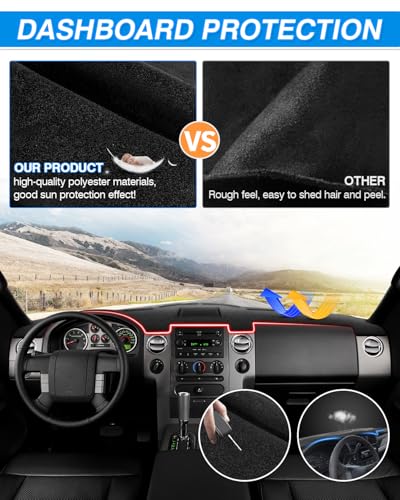 Black Dash Cover for Ford F (61.81*19.69(Ford F150 04-08))