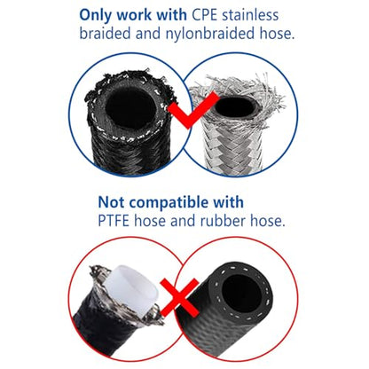 Swivel 10AN Fitting 180 Degree For CPE Braided Hose End Black 2Pcs (10AN 180° 2Pcs)