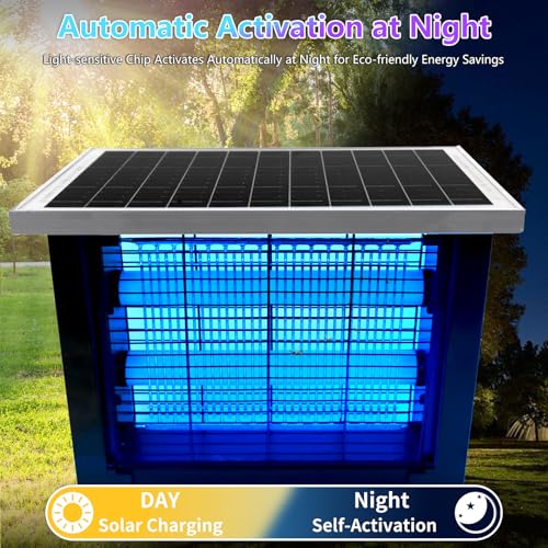 Powerful Solar Bug Zapper for 2000 sq.ft with 13FT Extension Cord (4W for 2000 sq.ft)