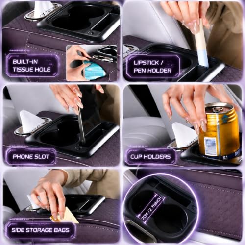 Car Center Console Armrest Cushion with USB& Type (Gray)