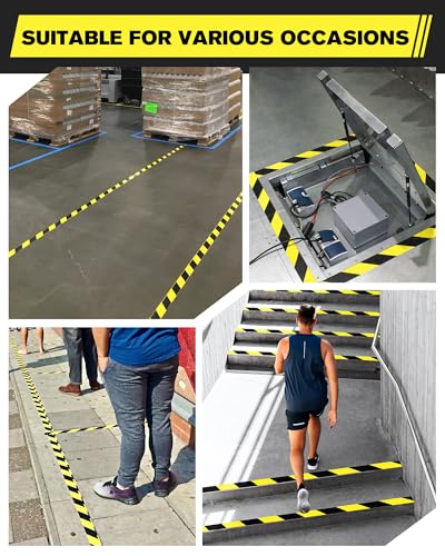 Safety Floor Tape 2 Inch x 108 FT (Black&Yellow)