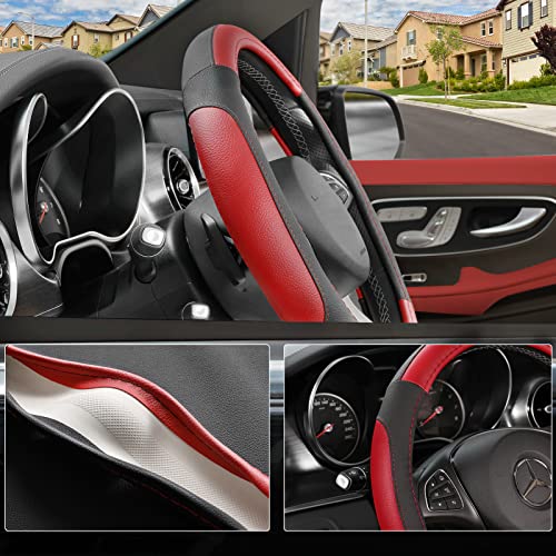 Steering Wheel Cover 14.5 (Standard size[14 1/2''-15''] / Black and Red)