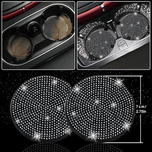 27 PCs Black Bling Car Accessories Set for Women (Black Diamond)