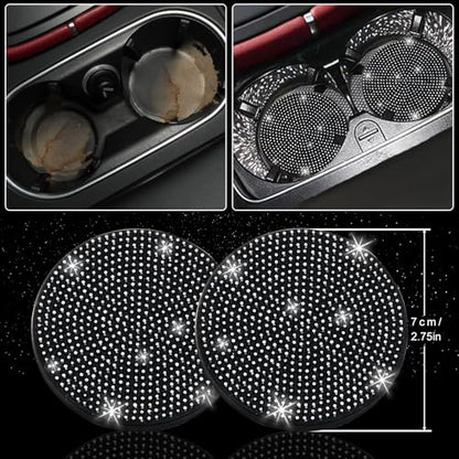 27 PCs Black Bling Car Accessories Set for Women (Black Diamond)