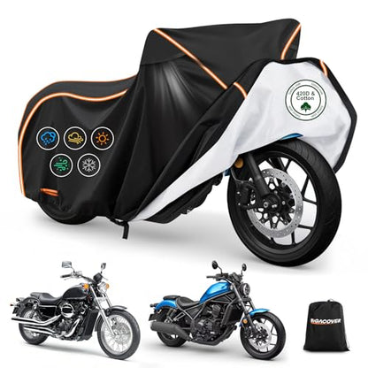 420D & Cotton Lining Motorcycle Cover for Honda Rebel 250 300 500 1100 (Black / for Rebel)