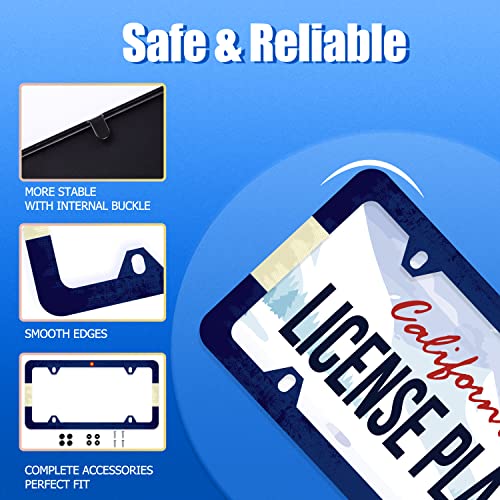 Colorado State Flag License Plate Frame License Plate Stainless Steel Parts Funny License Plate Decorative with Screws Size 12.3" x 6.3" for Men Women (Colorado State Flag)