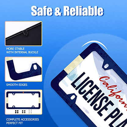 Colorado State Flag License Plate Frame License Plate Stainless Steel Parts Funny License Plate Decorative with Screws Size 12.3" x 6.3" for Men Women (Colorado State Flag)