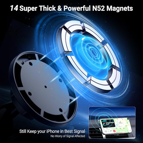 Car Windshield Magnetic Phone Mount Holder for MagSafe iPhones (Car Dash, Windshield or Vent)