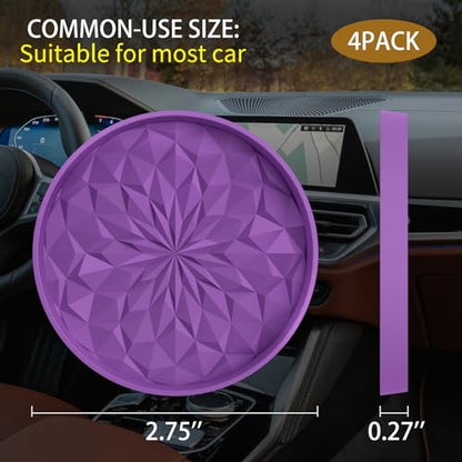 Car Coasters for Cup Holders [4 Pack] (4pack-deep Purple)