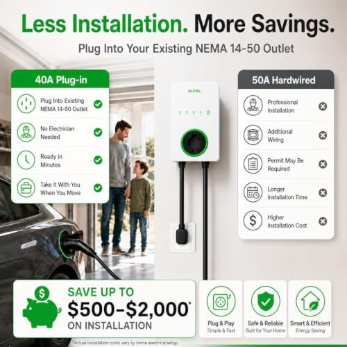 MaxiCharger Level 2 EV Charger up to 40Amp (White)