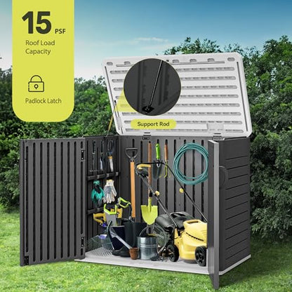 Outdoor Resin Storage Sheds with X (X-Shaped-4.3x3.4ft / Dark Gray)