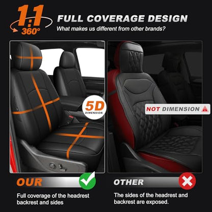 Custom Fit Seat Covers for Ram 1500 & 2500 2009 (Black / Ram 2009-2018 1500 / Ram 2010-2018 2500 Full Set)