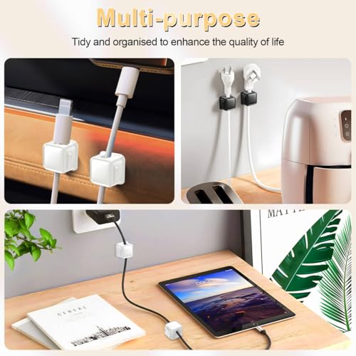 18 Pack Cord Organizer Holder (White and Black)