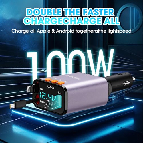 Retractable Car Charger (Purple)