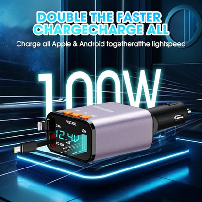 Retractable Car Charger (Purple)