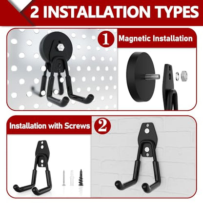 Heavy Duty Magnetic Hooks (2.6"x2-SU / Black)