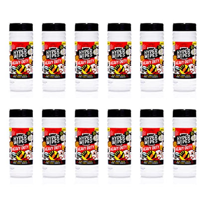 Hyper Wipes 12 Pack Heavy Duty Hand & Tool Cleaning Wipes (35 Count (Pack of 12))