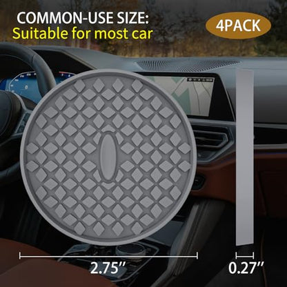 Car Cup Coasters [4 Pack] Silicone Car Coasters (4 Pack-deep Grey)