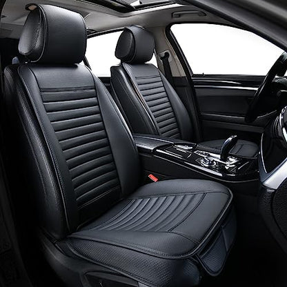 2pc Car Seat Covers (Black / 2x Front Seat Covers)