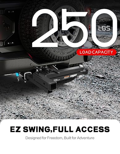 Young 250 lbs Heavy Duty Swing Away Hitch Adapter for Bike Rack & Cargo Carrier (250 lbs Heavy Duty Swing Away - Black)