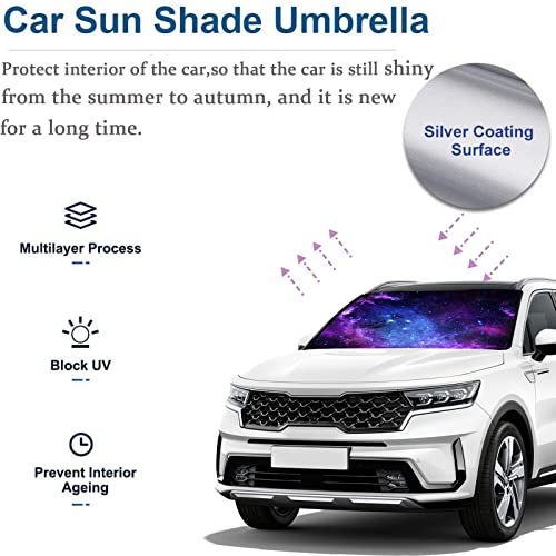 Purple Galaxy Umbrella Sunshade for Car (One Size / Purple Galaxy)