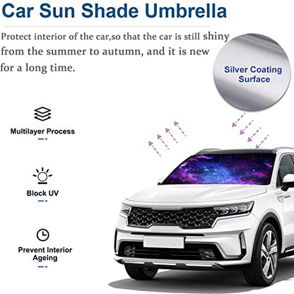 Purple Galaxy Umbrella Sunshade for Car (One Size / Purple Galaxy)